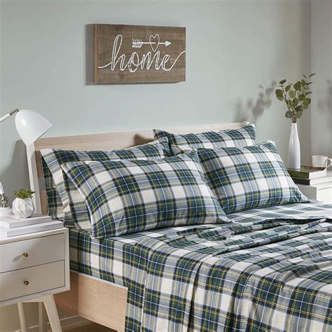 green plaid flannel sheets|flannel plaid sheets 6 oz.